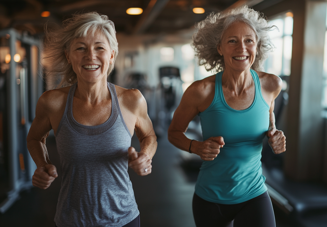 Активні люди старшого віку займаються фітнесом